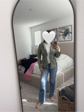 Full Tilt Olive Green Utility Jacket with Drawstring Waist